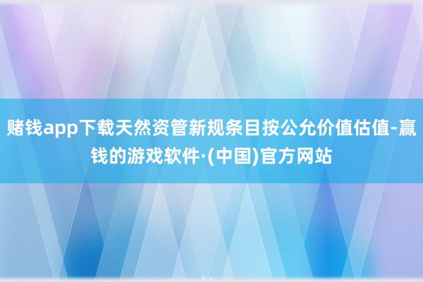 赌钱app下载天然资管新规条目按公允价值估值-赢钱的游戏软件·(中国)官方网站