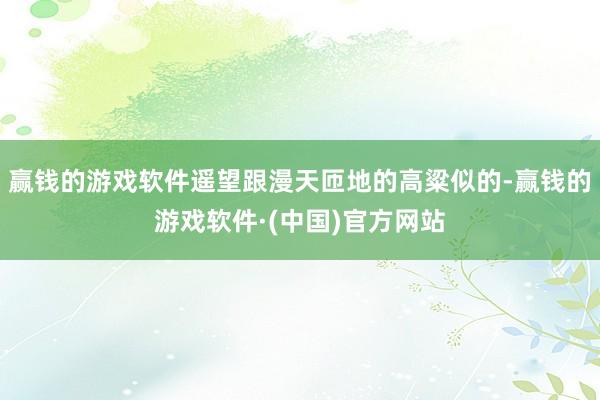 赢钱的游戏软件遥望跟漫天匝地的高粱似的-赢钱的游戏软件·(中国)官方网站